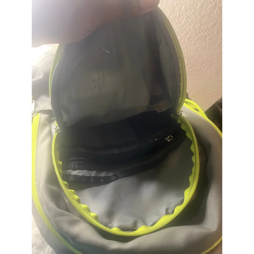The North Face Jester Backpack Gray with lime green trim Unisex